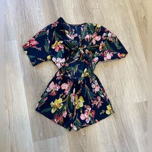 Floral Navy Romper